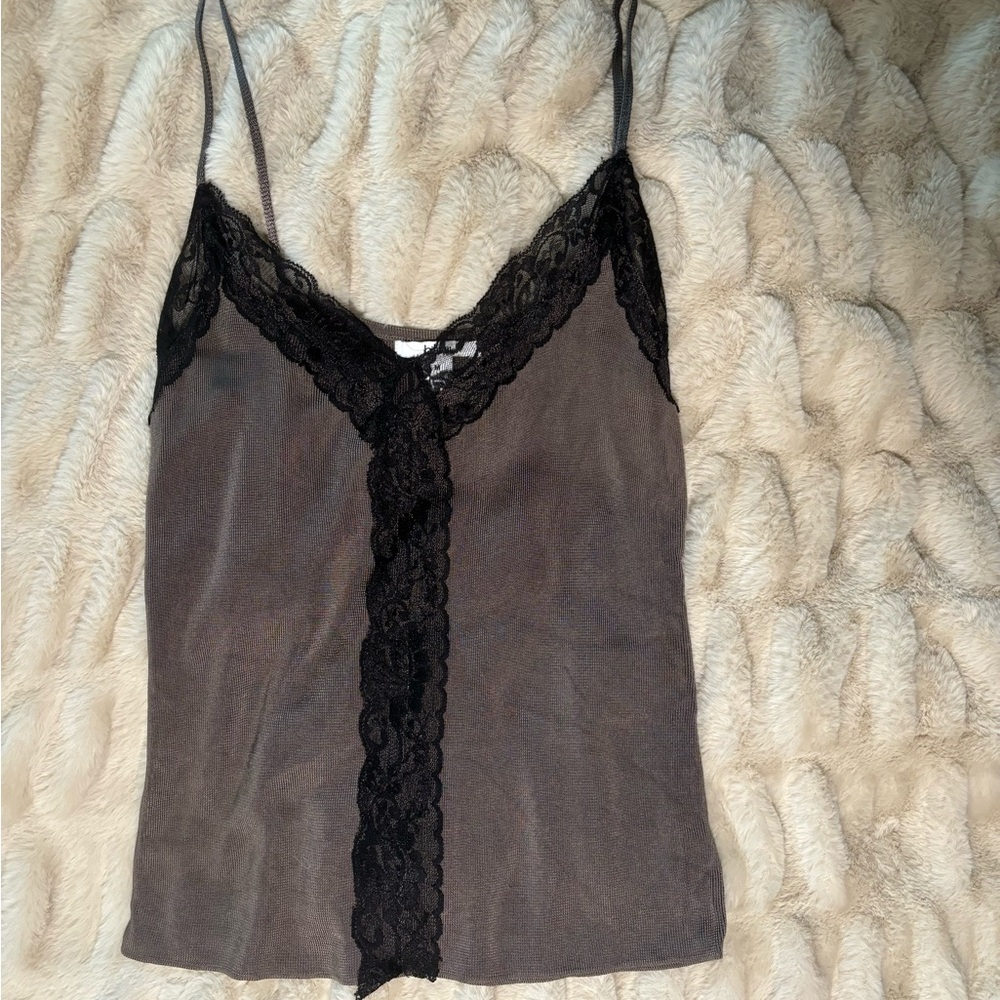 Elegant Black Lace Trim Women's Top